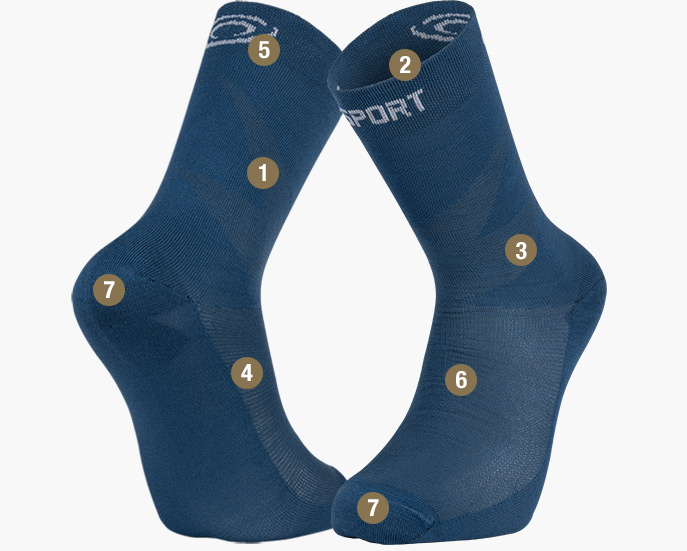 TREK DOUBLE GR blue sock